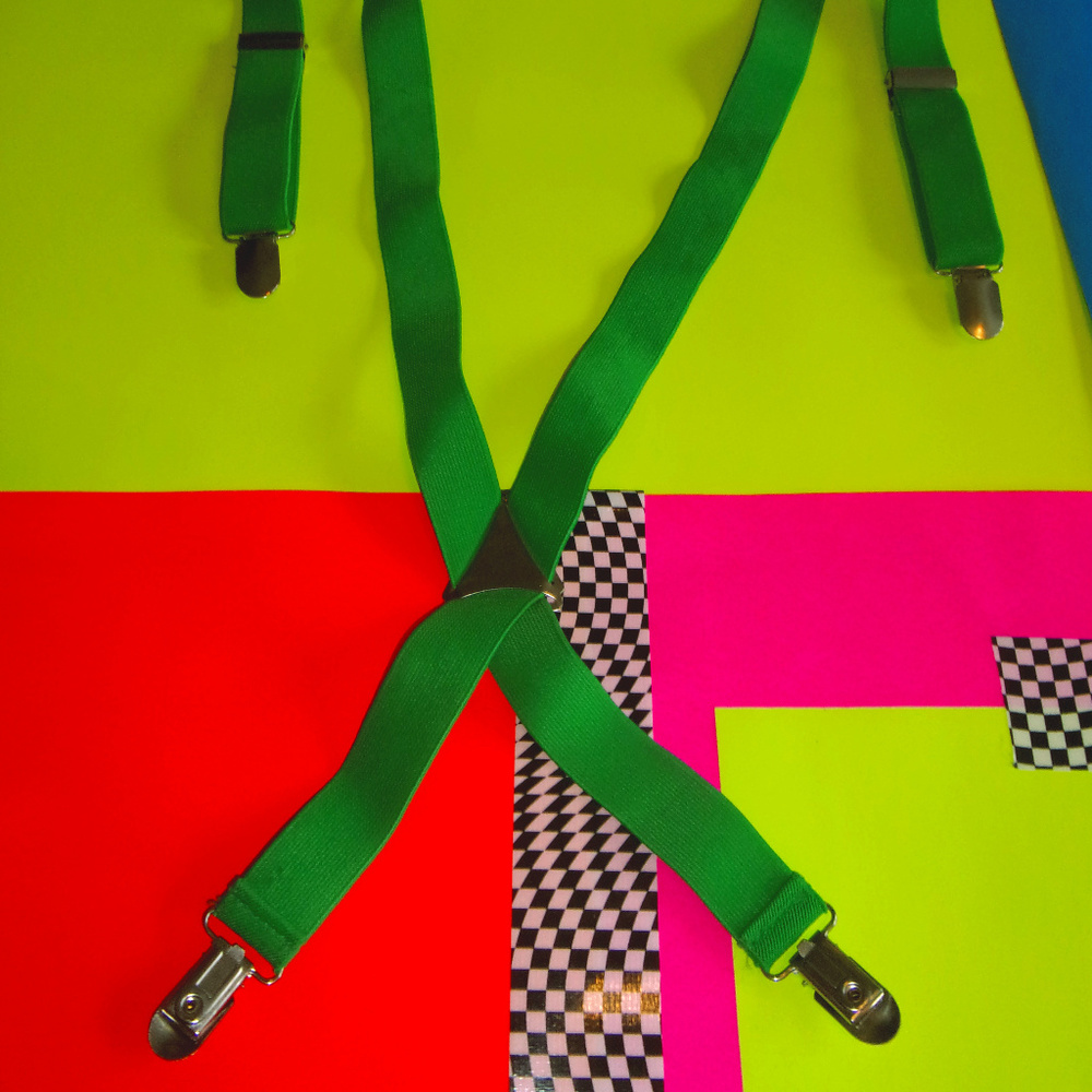 Vintage 90s green suspenders